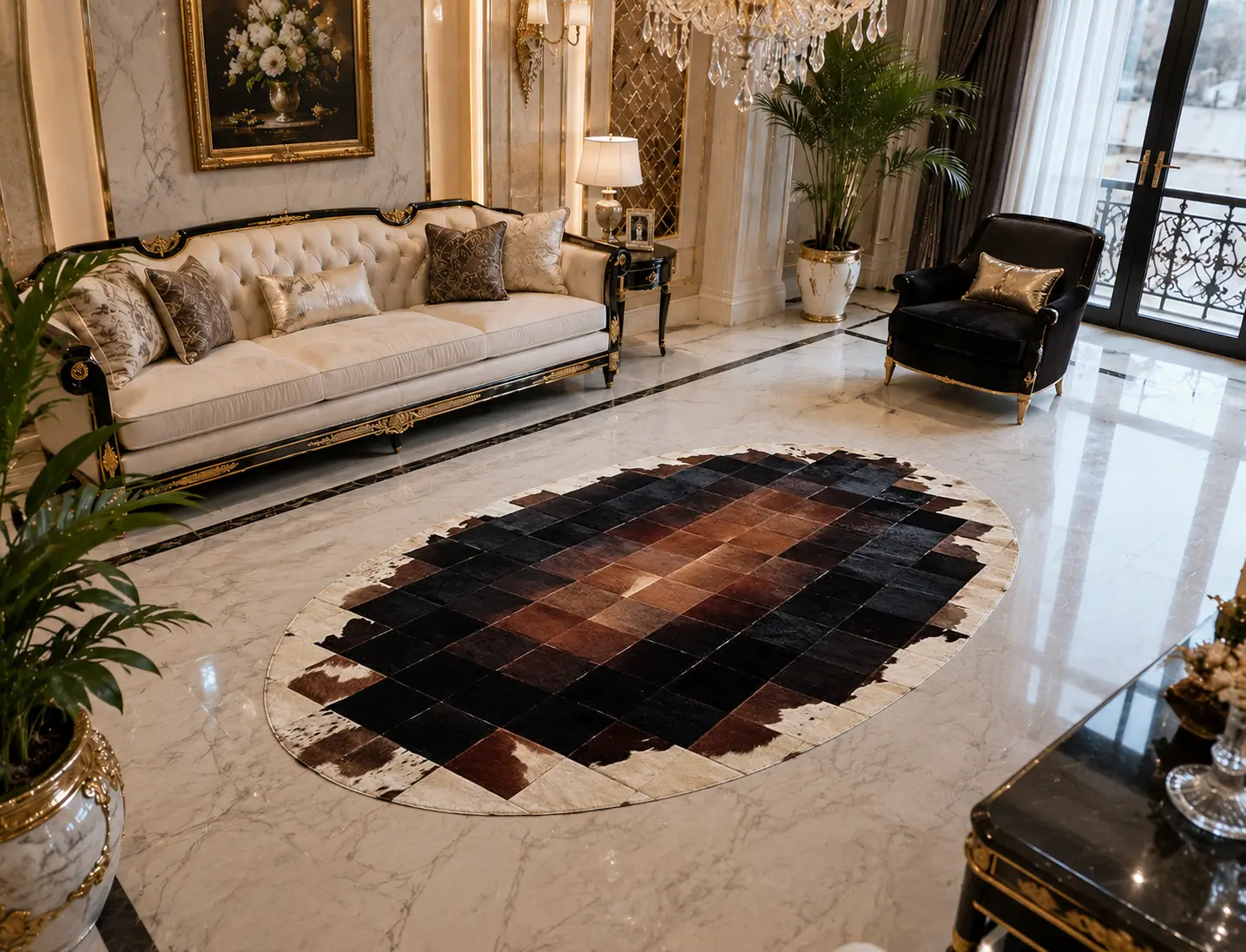 فرش پوست گاو